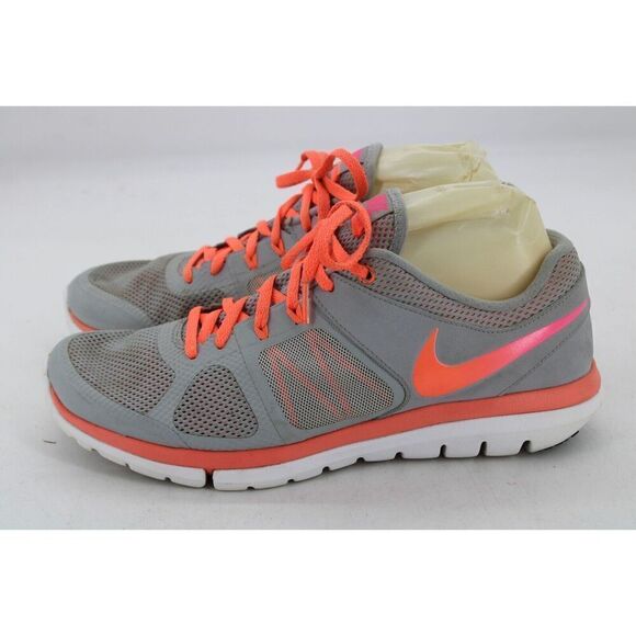 Nike Flex Run Running Shoes Sneakers 642767-081 Gray Orange Women’s Size 11 - Picture 9 of 11